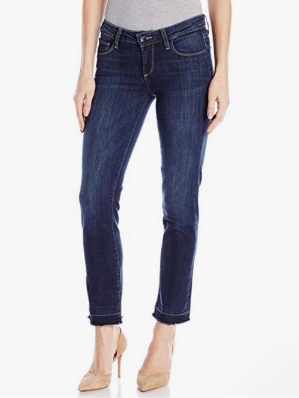 PAIGE Miki Women's slim Straight Leg Jeans in Medium Blue Wash 26 made in USA